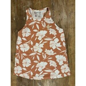 Patagonia wander crest organic high neck tank floral orange Women's XS